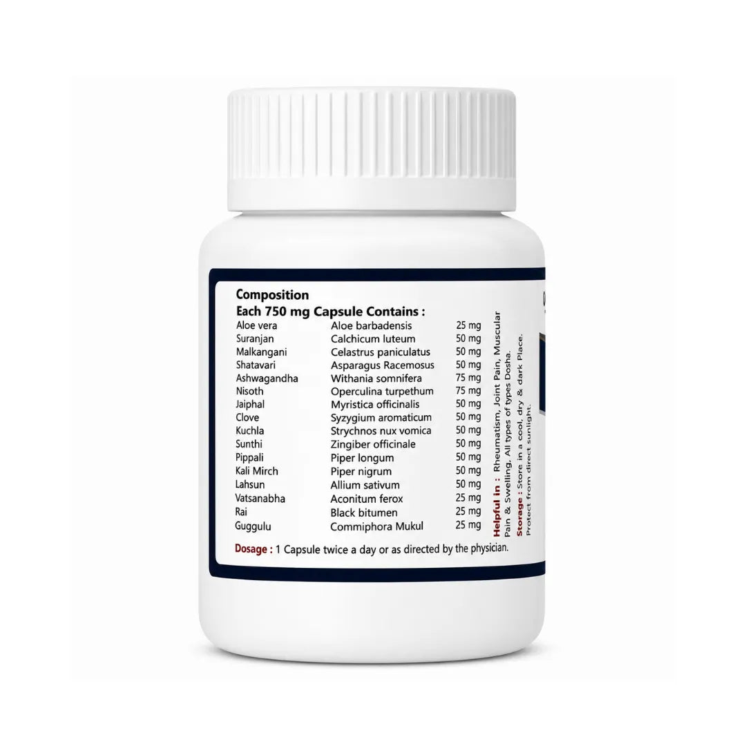 White supplement bottle with label on a white background