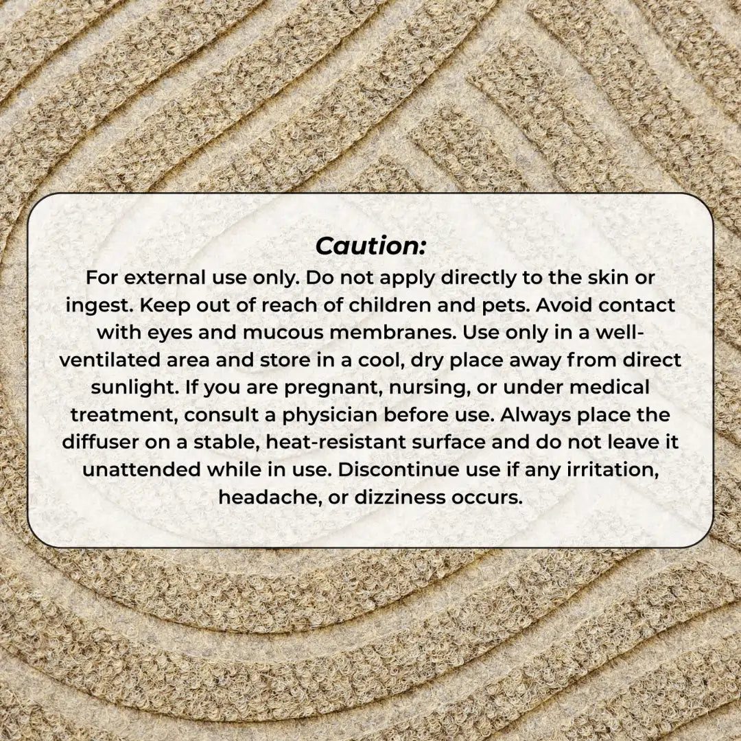 Caution label on a textured surface