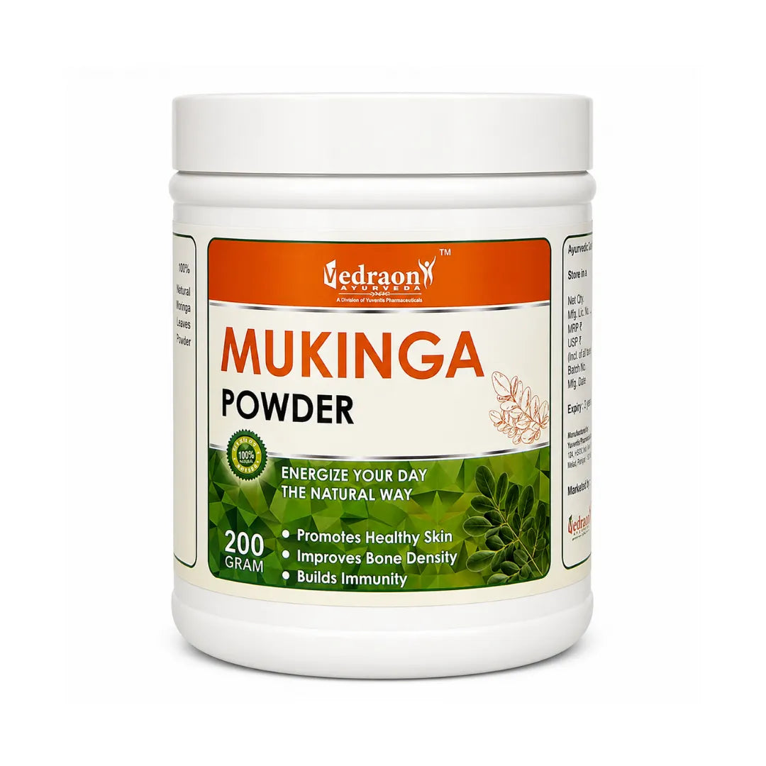 Mukinga powder with a white background