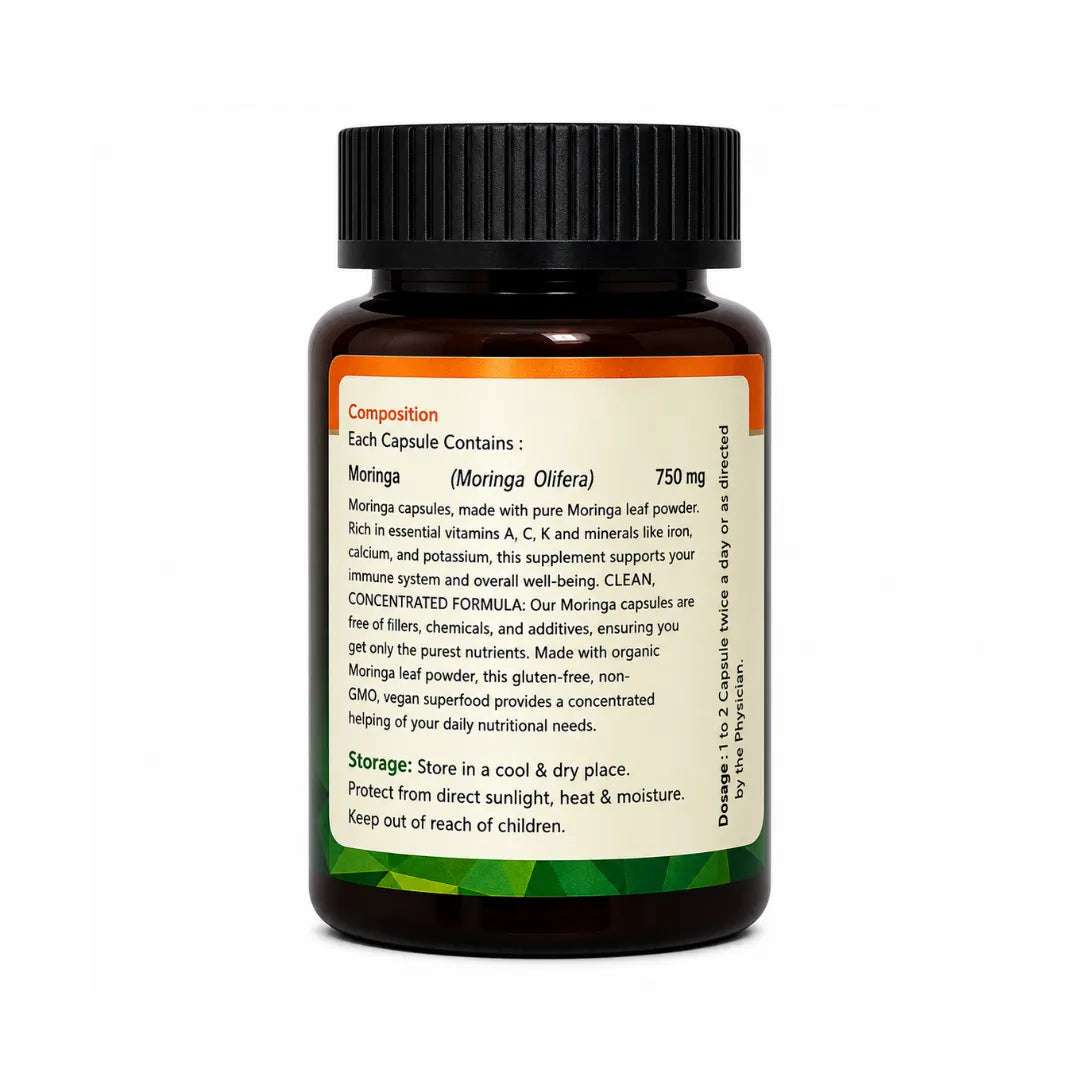 Supplement bottle with label on a white background