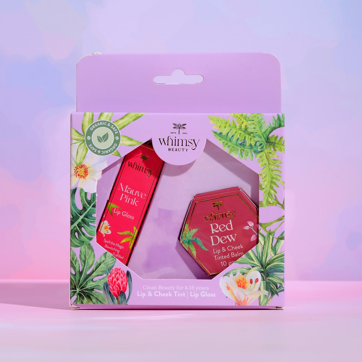 Whimsy Beauty lip gloss and cheek tint set