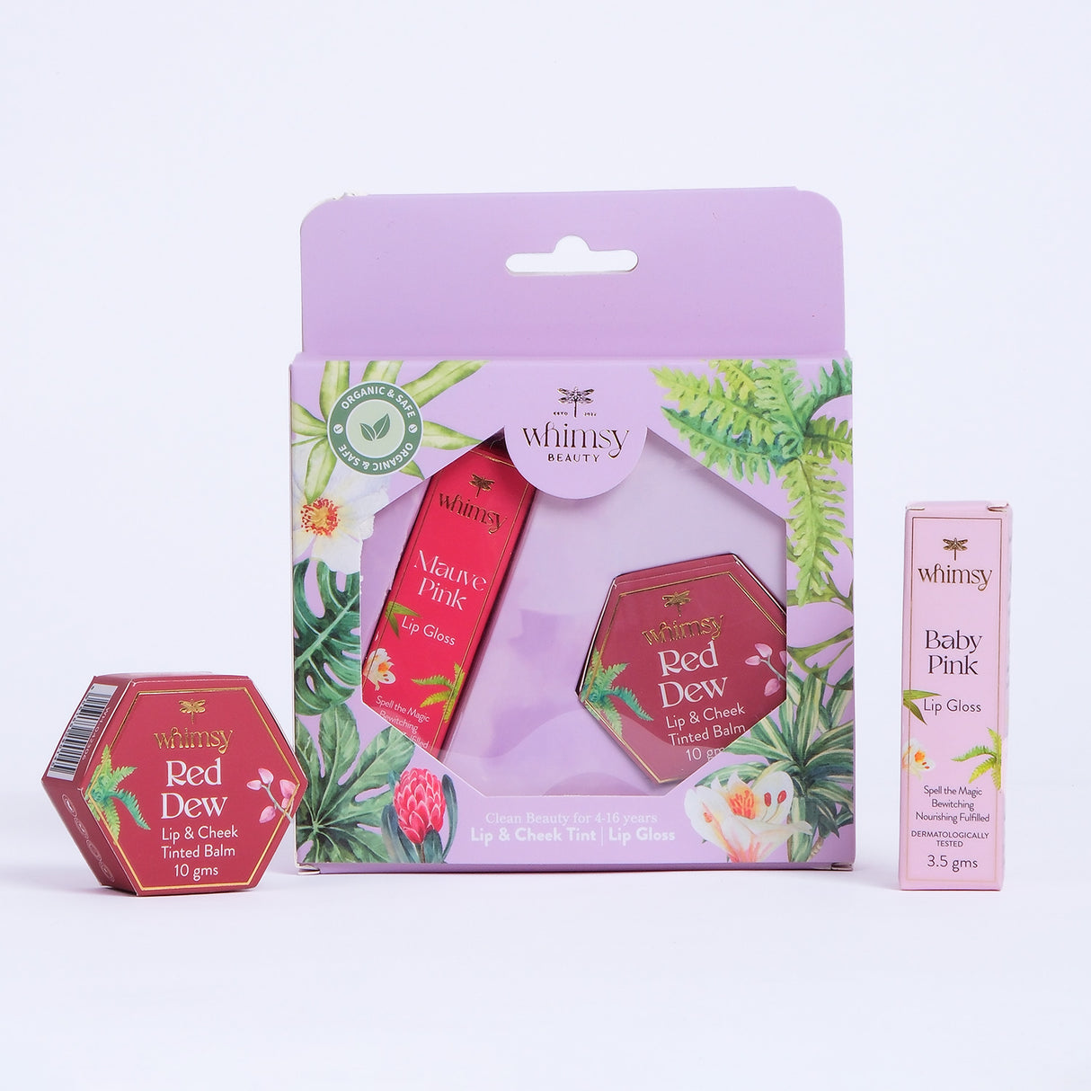 Whimsy Beauty lip balm and lip gloss set