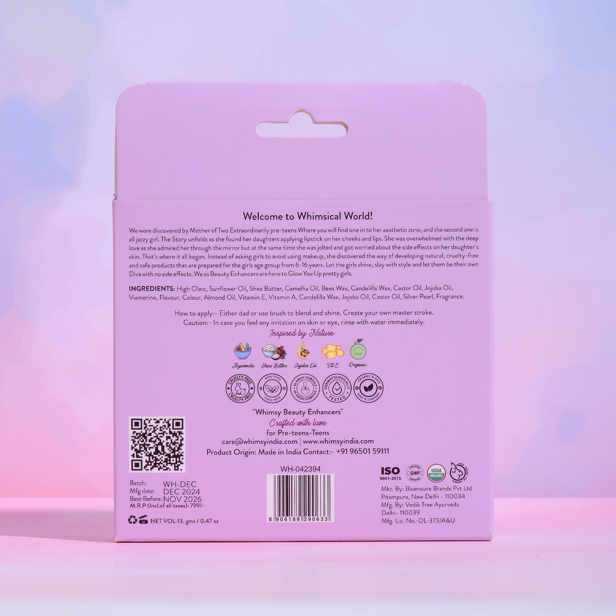 Back of a product