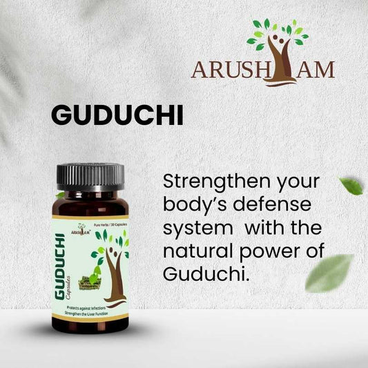 Guduchi Pure Herb Capsules â Protects Against Infections, Liver Support