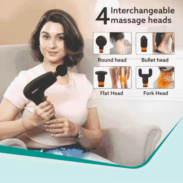 AGARO ICON Gun Massager | Rechargeable Percussion Massage Gun