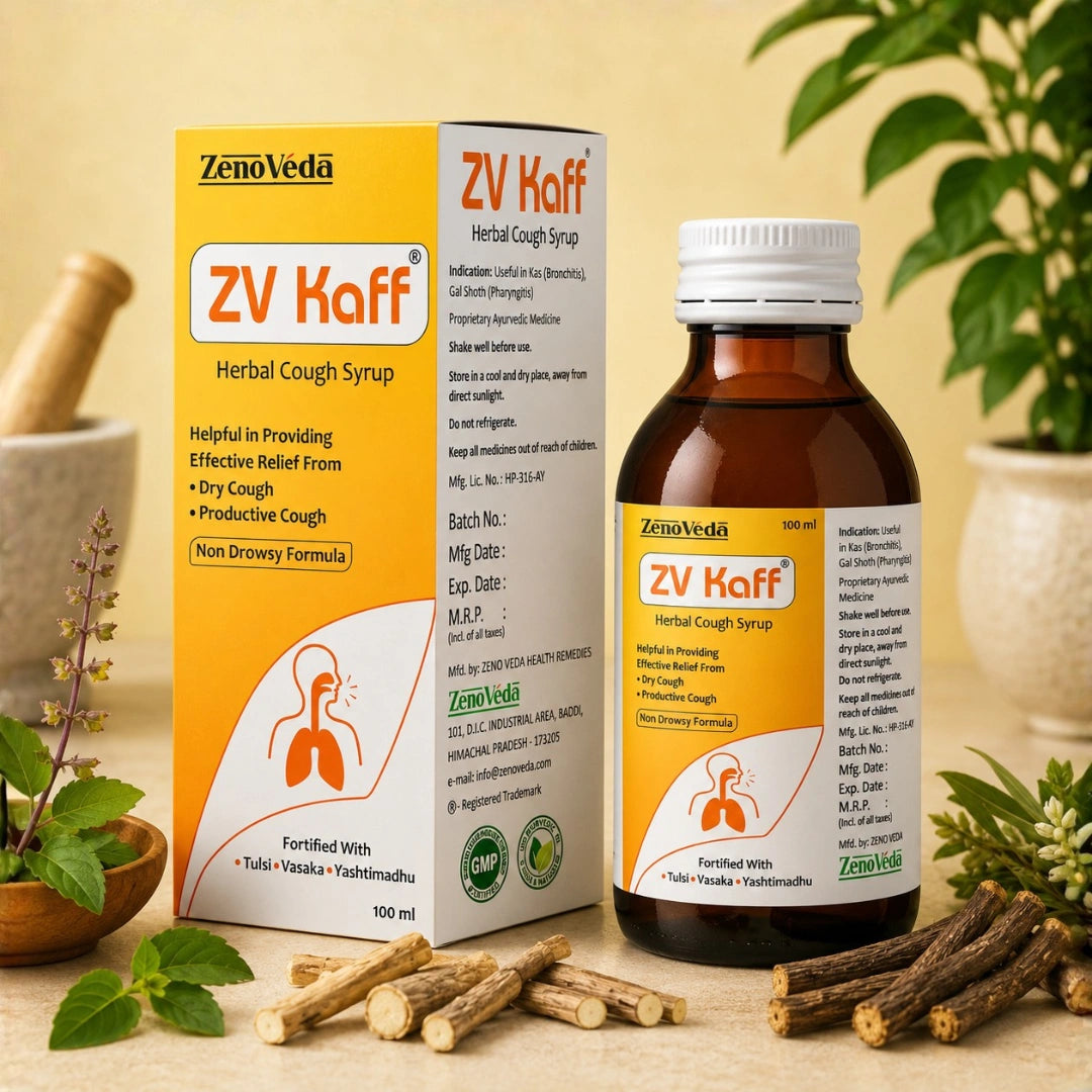 ZV Kaff Herbal Cough Syrup β Syrup for Dry & Productive Cough Relief | 100ml