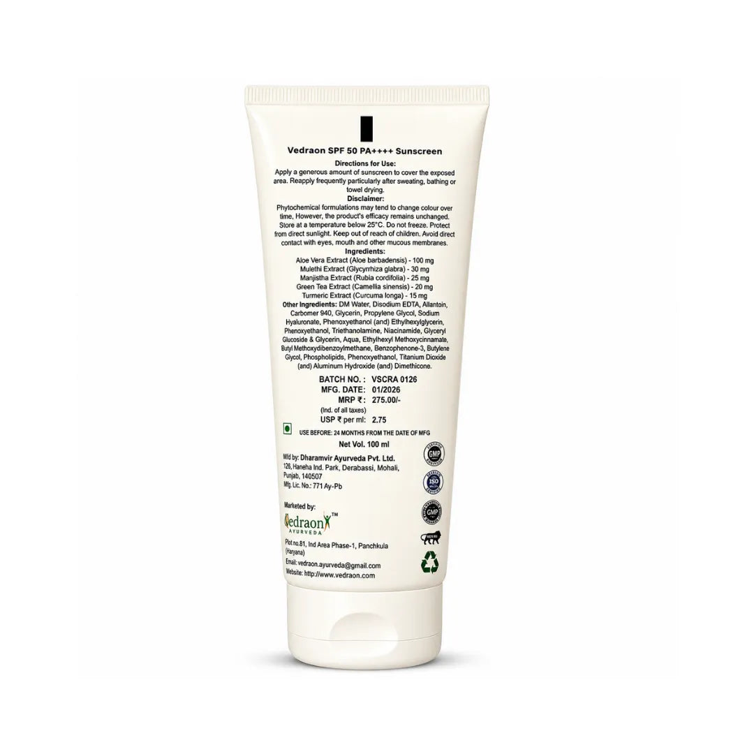Sunscreen tube with label on a white background