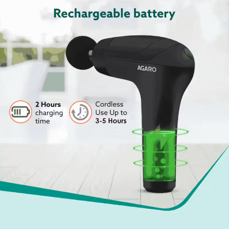 AGARO ICON Gun Massager | Rechargeable Percussion Massage Gun