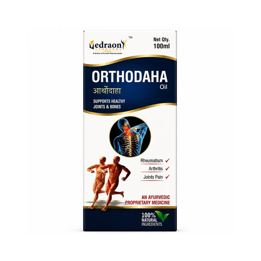 Vedraon Orthodaha oil packaging on a white background