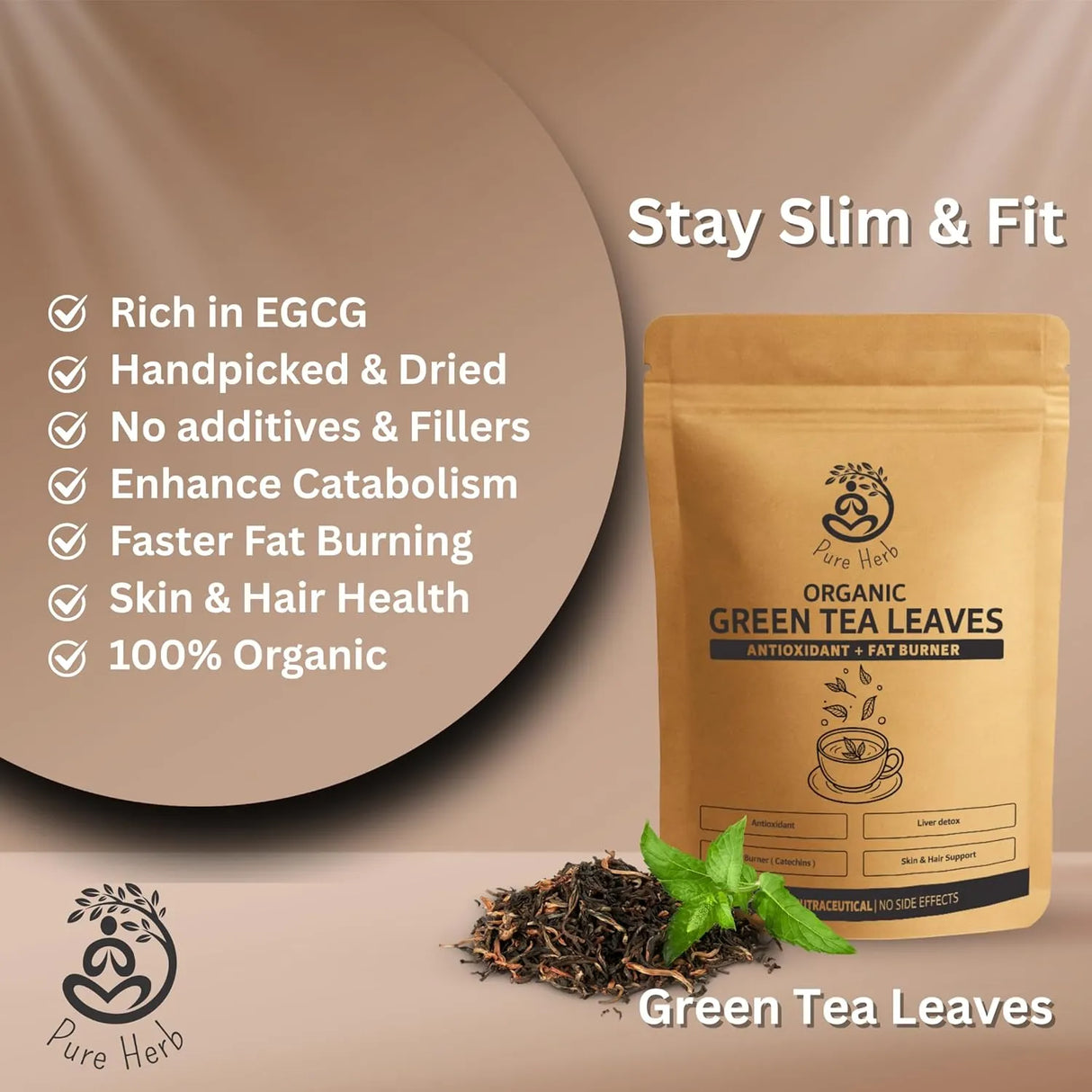 Pure Herb Organic Green Tea Leaves | Metabolism Support