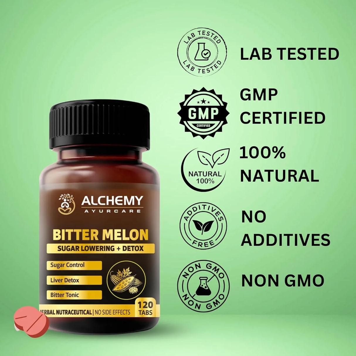 Bitter Melon Extract Tablets for Glucose & Metabolism Support | Karela Extract | 120 Vegan Tablets