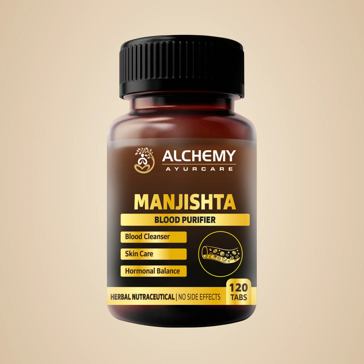 Manjistha Extract Tablets for Skin Purification & Blood Cleanse Support | Ayurvedic Skin Wellness | 120 Vegan Tablets