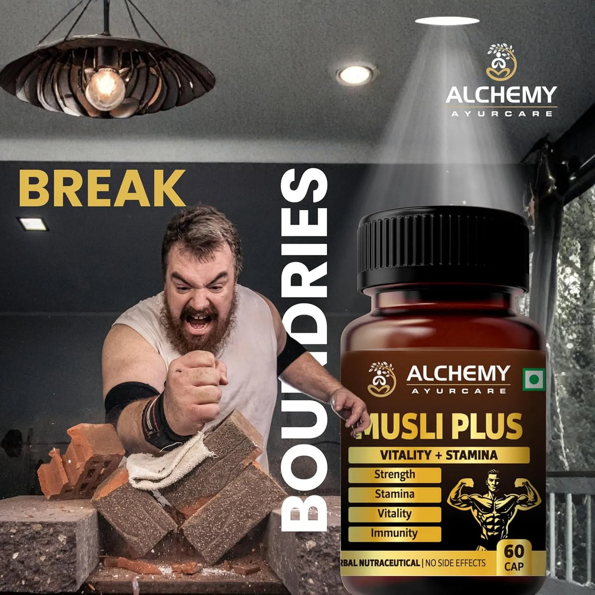 Musli Plus Capsules for Strength, Energy & Vitality | Ayurvedic Herbal Formula | Men & Women