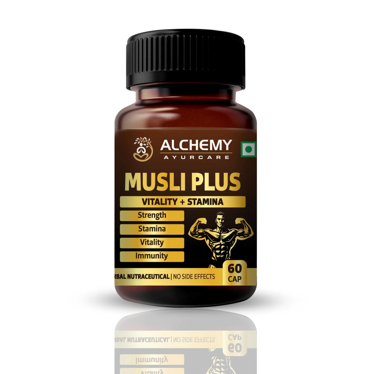 Musli Plus Capsules for Strength, Energy & Vitality | Ayurvedic Herbal Formula | Men & Women