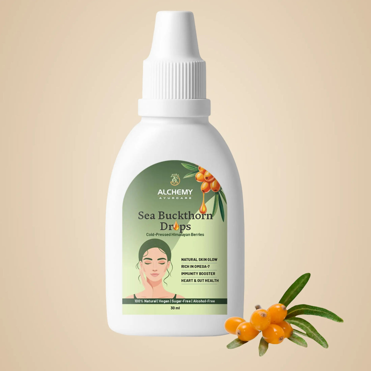 Sea Buckthorn Drops | Omega 7, Skin Glow & Immunity Support – 30ml