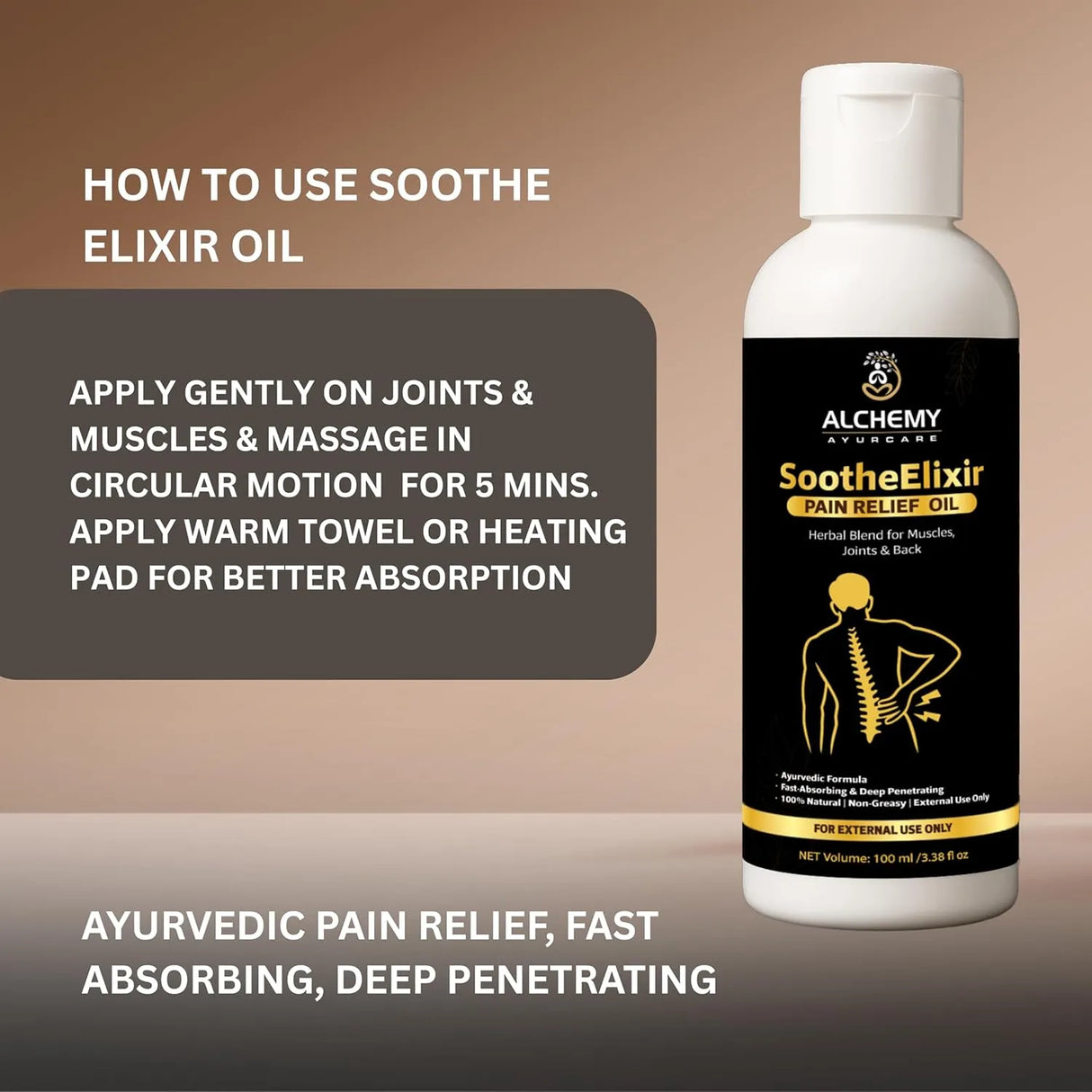 Soothe Elixir Pain Relief Oil | Joint & Muscle Massage Oil – 100ml