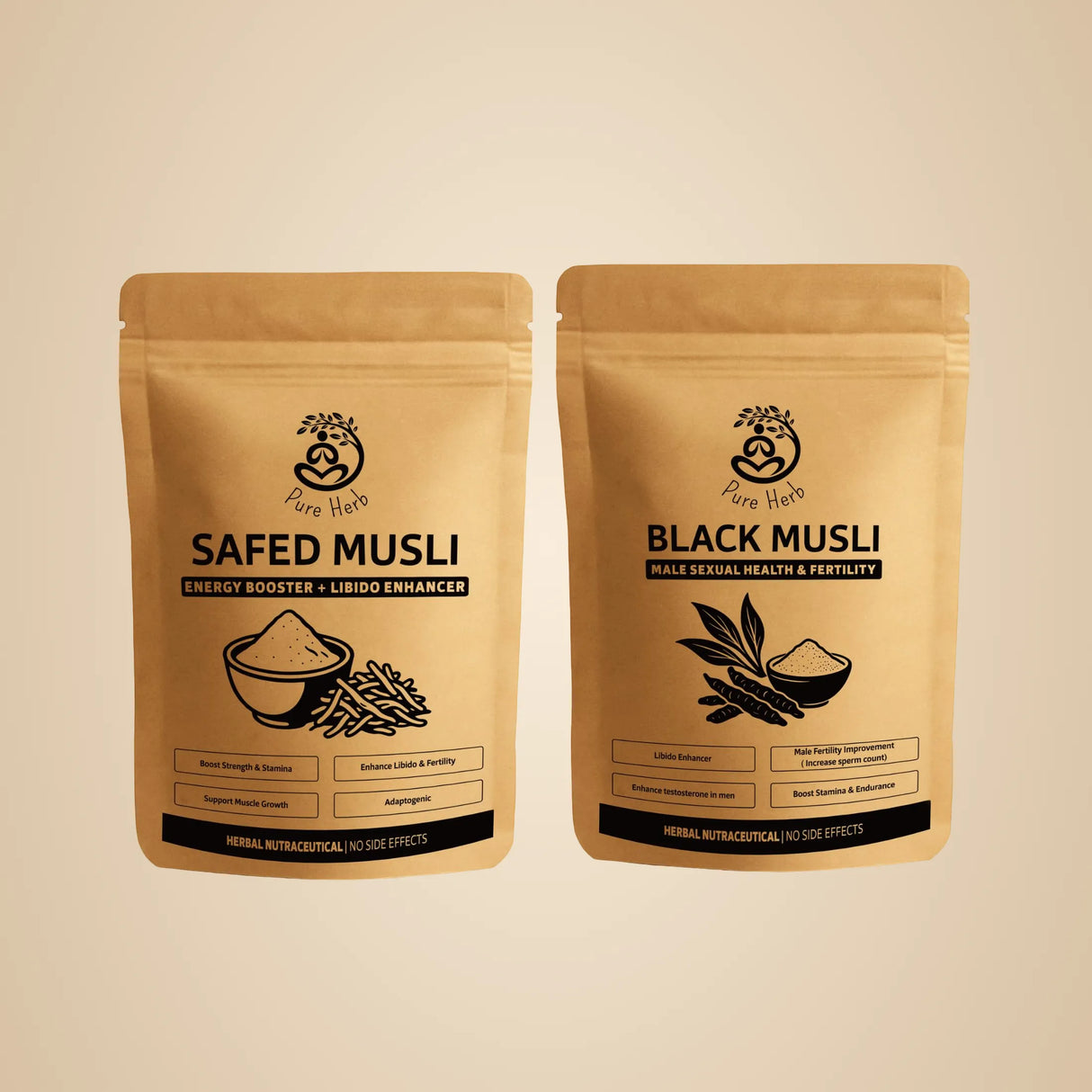 White Musli & Black Musli Powder Combo | Stamina & Vitality Support
