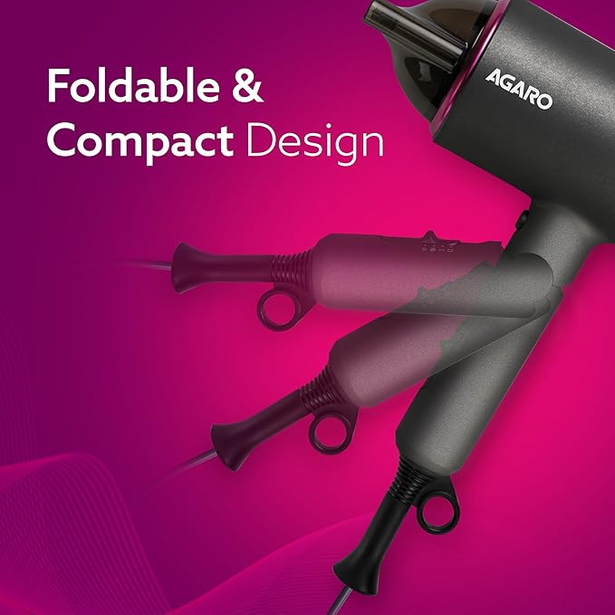 AGARO hair dryer with attachments on a pink background
