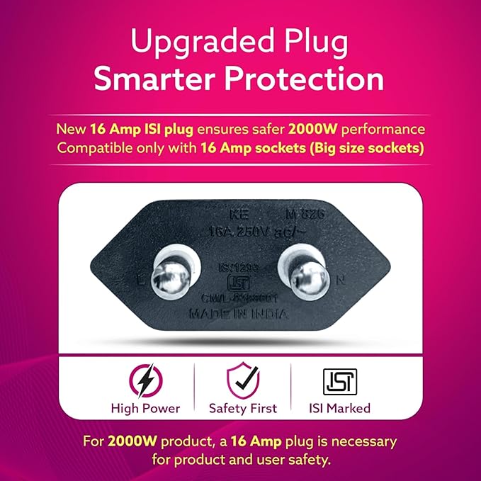 Upgraded plug with text on a pink background