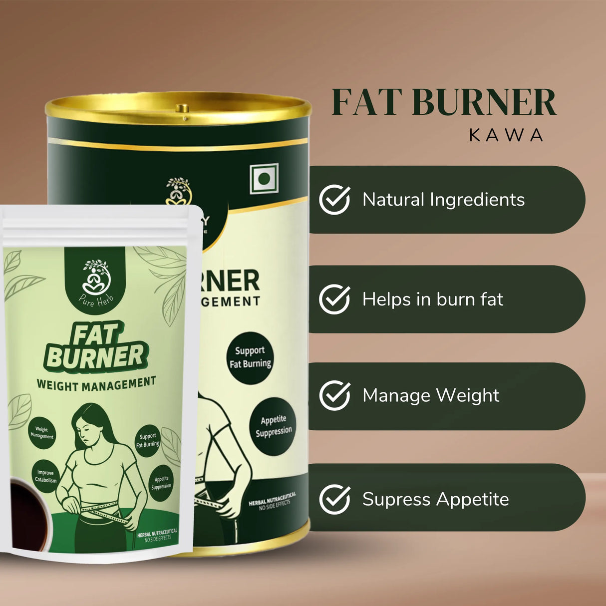 Fat Burner Kawa For Men & Women | Weight Management & Detox Support (250 gm)