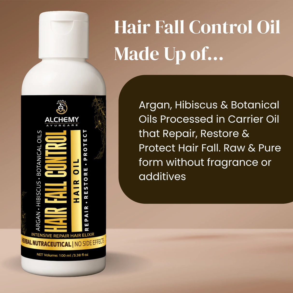 Hair Fall Control Hair Oil with Argan Oil & Hibiscus β Herbal Hair Nourishment & Root Strengthening Oil