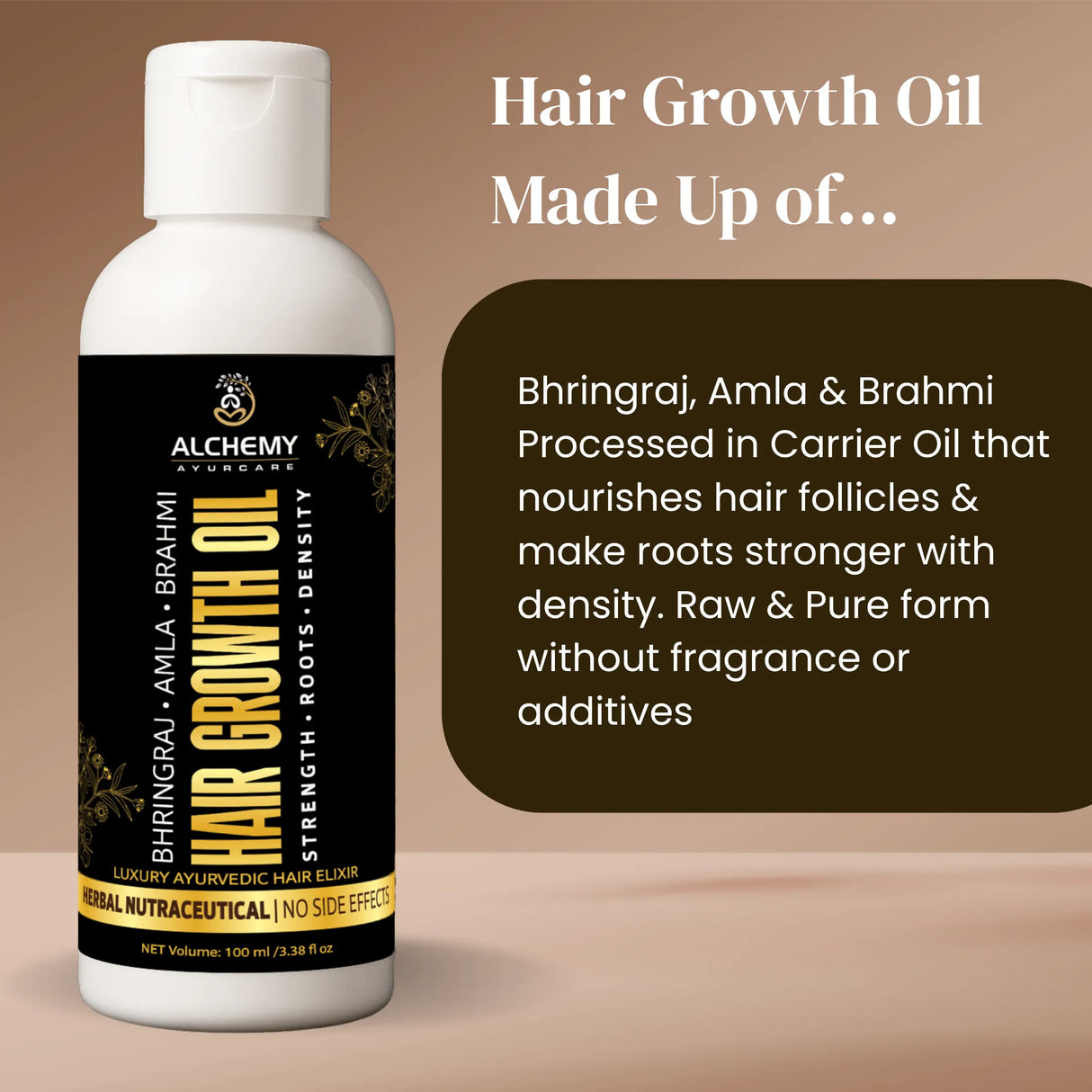 Hair Growth Oil with Bhringraj, Amla & Brahmi â Ayurvedic Herbal Hair Oil for Strong & Healthy Hair