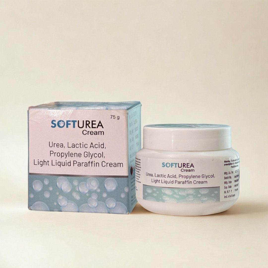 SOFTUREA Cream jar and packaging on a beige background