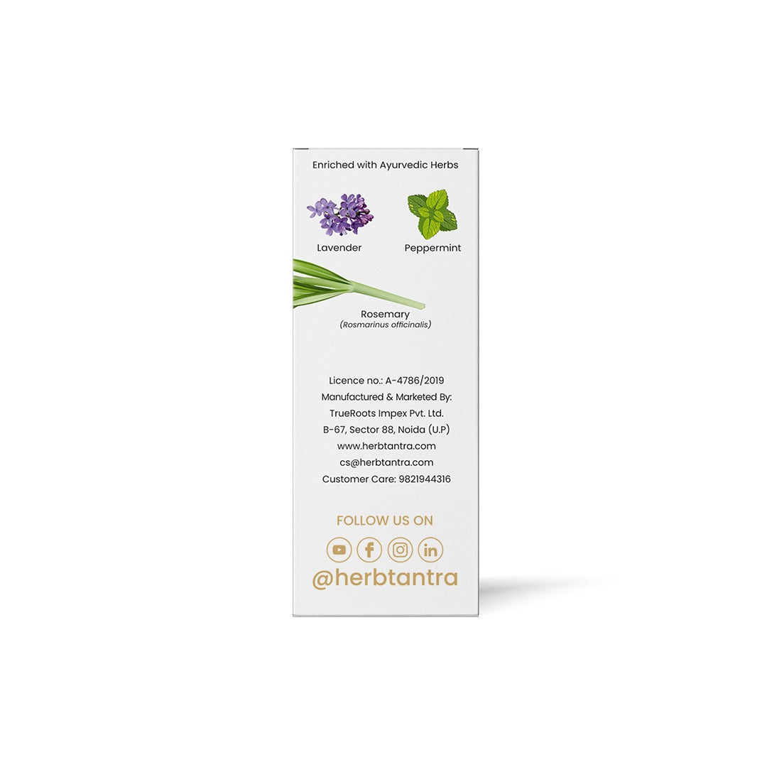 Herb Tantra product packaging with botanical illustrations on a white background