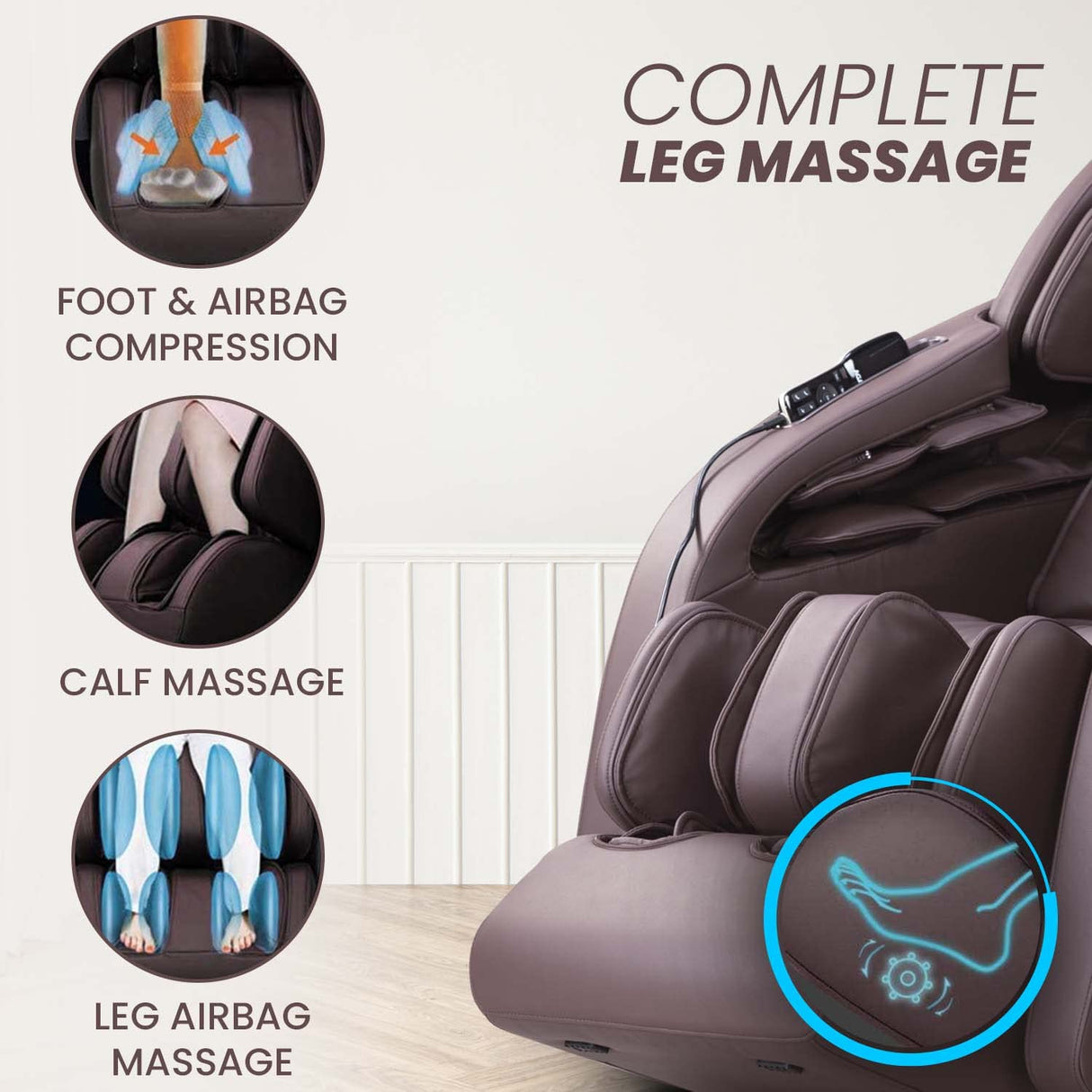 Massage chair with features highlighted