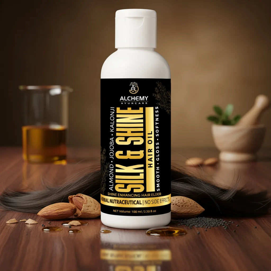 Silk & Shine Hair Oil | Almond, Jojoba & Kalonji Smooth Hair Care