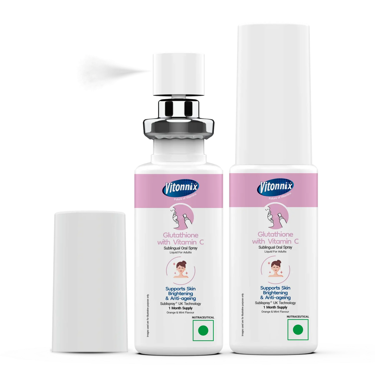 Vitonnix skincare product with a white bottle and pink label on a white background