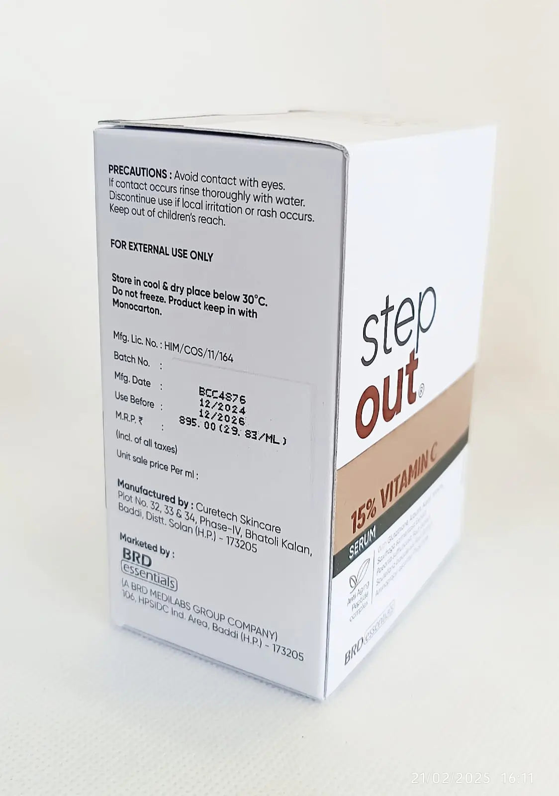 step out skincare product