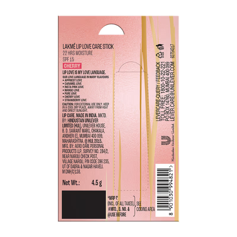 Lakme lip care stick packaging