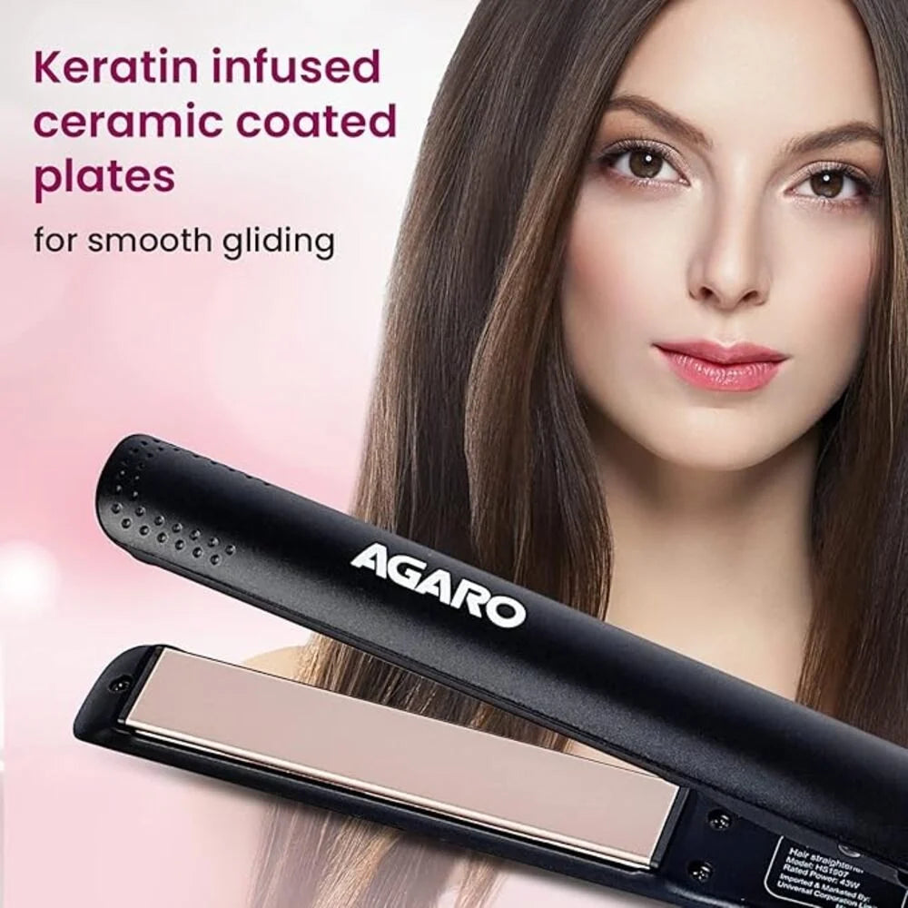 Hair straightener with Agaro branding