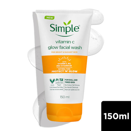 Simple vitamin C glow facial wash tube