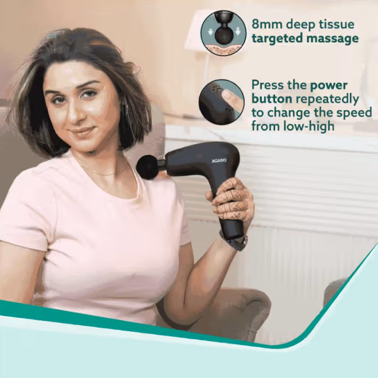 AGARO ICON Gun Massager | Rechargeable Percussion Massage Gun