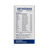 Box of Orthodaha capsules with ingredient list and packaging details on a white background