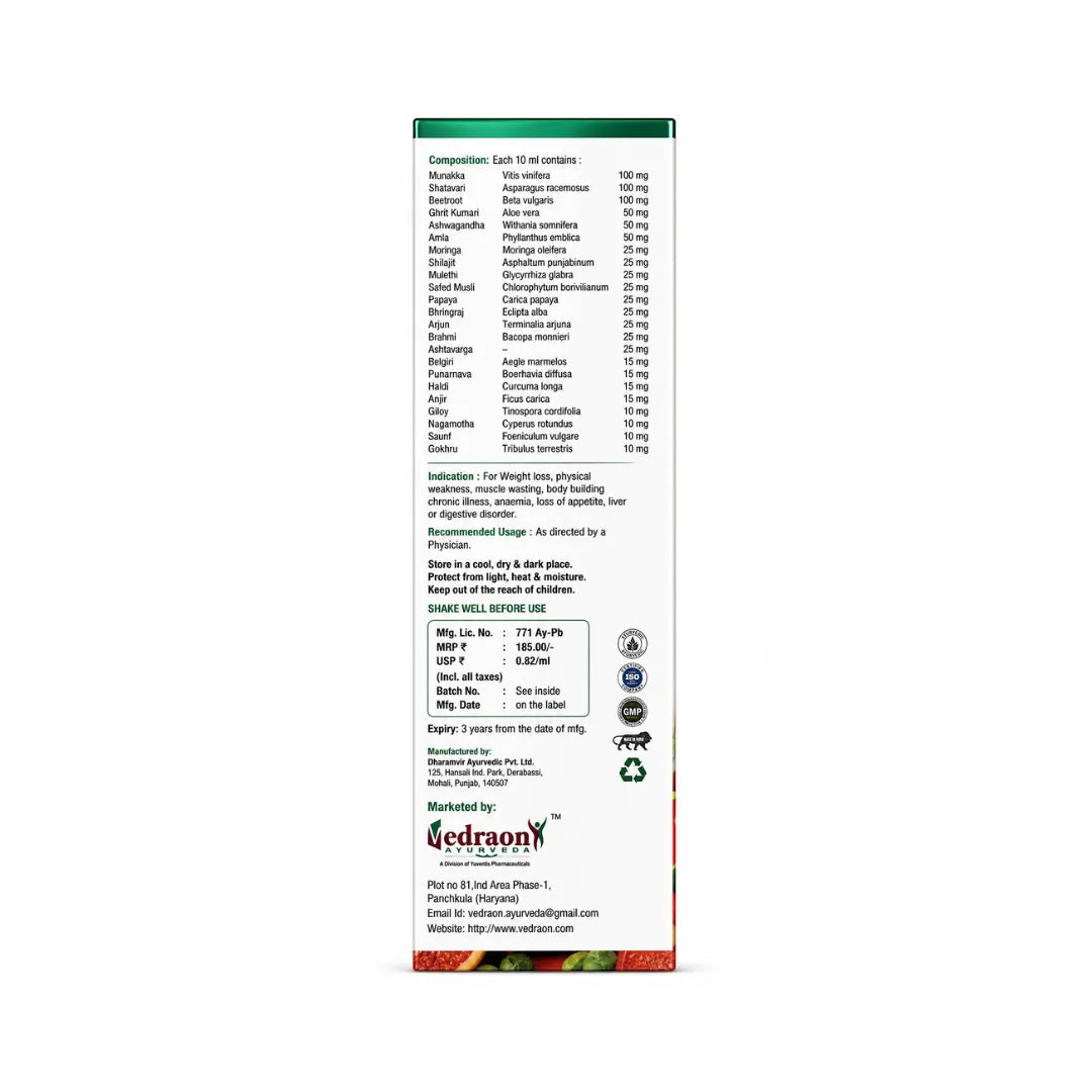 Product label with text and branding on a white background