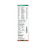 Product label with text and branding on a white background