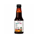 Bottle of Multi herbal vitamin syrup on a white background