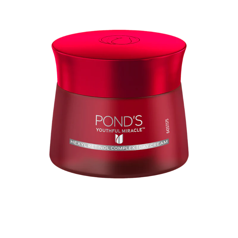 Red jar of Pond's Youthful Miracle cream