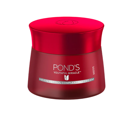 Red jar of Pond's Youthful Miracle cream