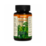 Bottle of Mukinga capsules with a green and black label on a white background