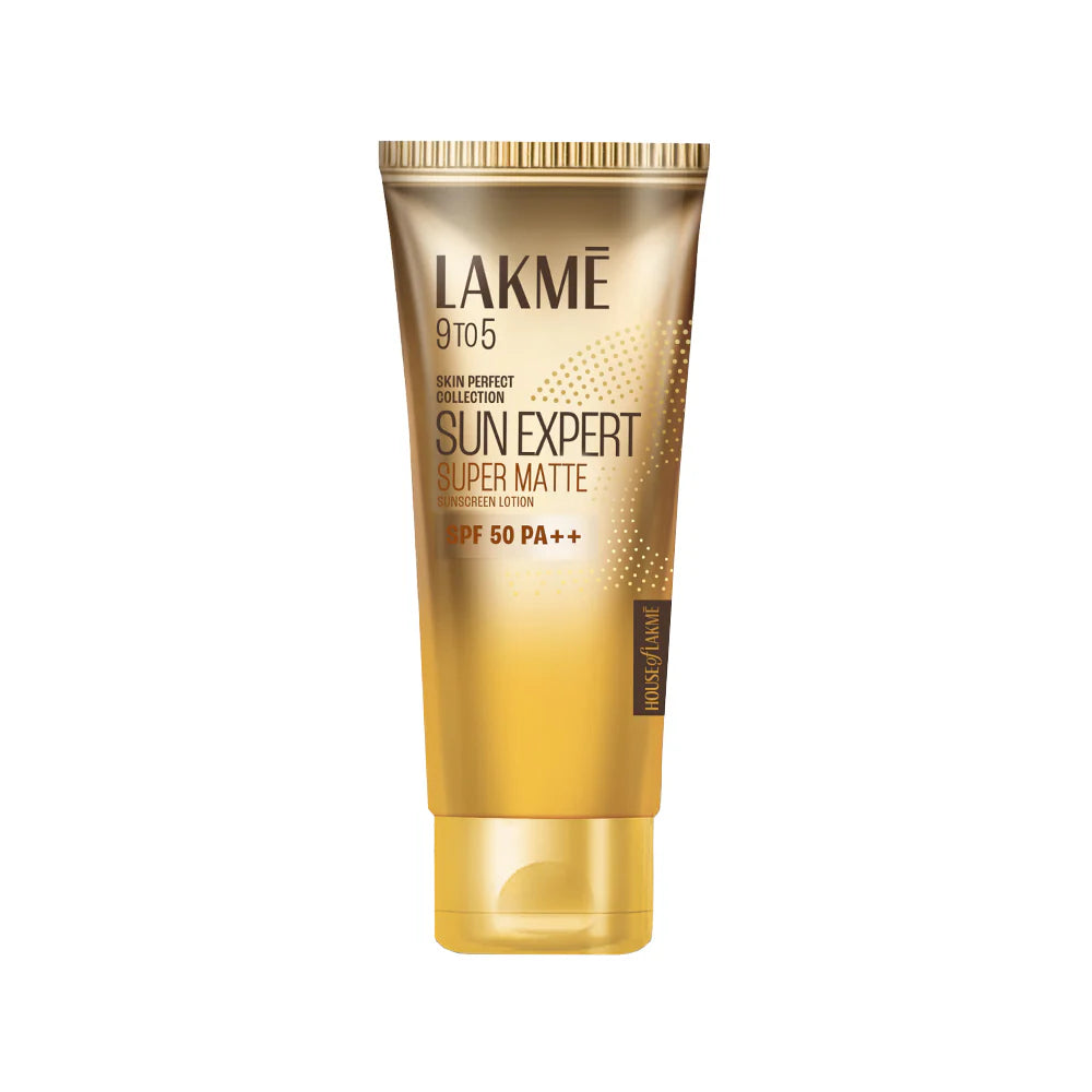Lakme Sun Expert Super Matte sunscreen lotion tube