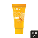 Lakme Blush & Glow Face Wash tube with lemon graphic on a white background