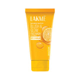 Lakme Blush & Glow Face Wash tube with lemon slice design on a white background