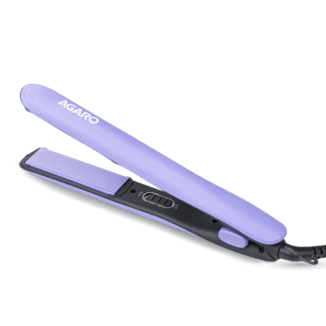 Hair straightener with 'AGARO' branding on a white background
