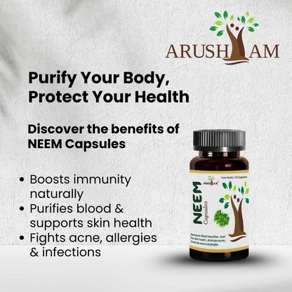 Neem Capsules – Removes Blood Impurities, Controls Acne & Pimples
