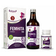 Vedraon Femhita Kit with syrup, capsule, and box on a white background