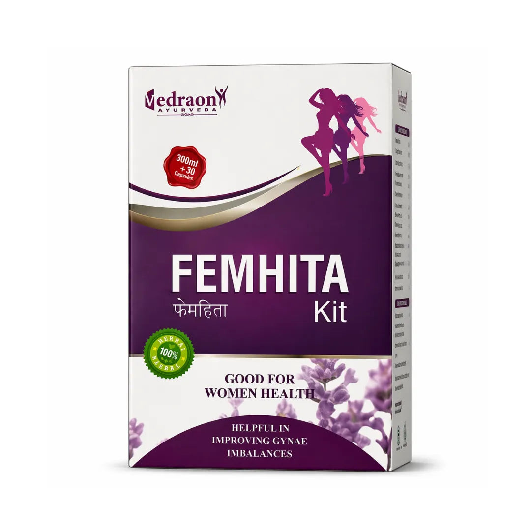 Femhita Kit packaging with purple and white design on a white background